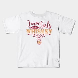 Farm Girls Drink Whiskey Kids T-Shirt